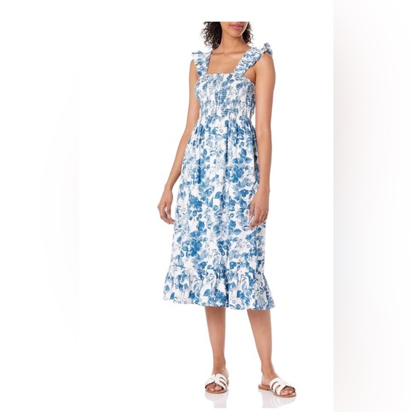 The Drop Dresses & Skirts - Blue Floral Midi Dress